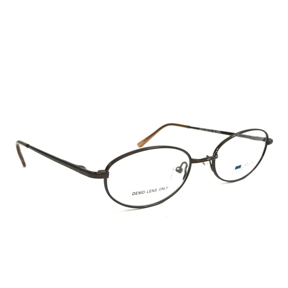 Lantis Optical Eyeglasses Frames L6012 BRN Brown Oval Wire Rim 49-130